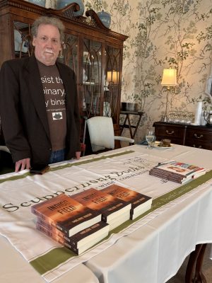 Scuppernong Books of Greensboro provides the author’s books for sale on site at Literary League Luncheons.